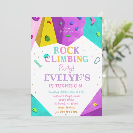 パーソナルガールロック登山誕生日招待状 招待状 (スタンド正面)