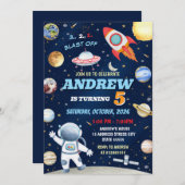 パーソナルキッズアウタースペース誕生日招待状 招待状 (正面/裏面)