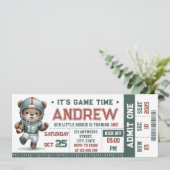 パーソナルキュートアメリカンフットボールチケット誕生日 招待状 (スタンド正面)
