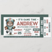 パーソナルキュートアメリカンフットボールチケット誕生日 招待状 (正面/裏面)
