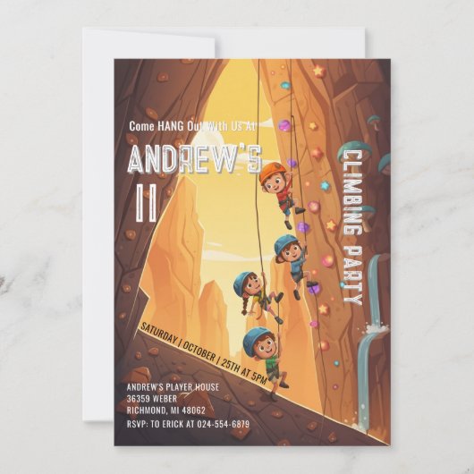 パーソナルクライミングパークの誕生日招待状 招待状 (正面)
