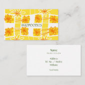 パーソナルクリエイティブフローラチェックイエローオレンジグリーン 名刺 (正面/裏面)