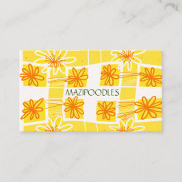 パーソナルクリエイティブフローラチェックイエローオレンジグリーン 名刺