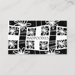 パーソナルクリエイティブフローラチェック白黒 名刺