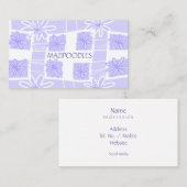 パーソナルクリエイティブフローラチェック薄紫ラベンダー 名刺 (正面/裏面)