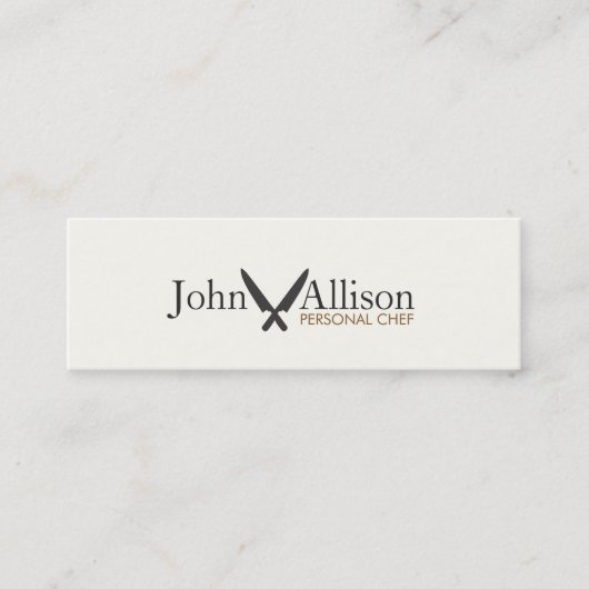 パーソナルクールシェフナイフシンプルケータリング スキニー名刺 (正面)