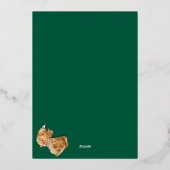 パーソナルグリーンおよび金ゴールド名および年配誕生日カード 箔招待状 (裏面)