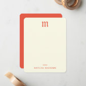 パーソナルゴシックヴィンテージ両面クリームオレンジ ノートカード (正面/裏面インサイチュ)