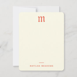 パーソナルゴシックヴィンテージ両面クリームオレンジ ノートカード