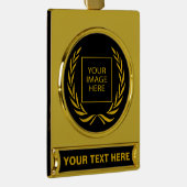 パーソナルゴールデンローレルリース ゴールドプレートバナーオーナメント (右)