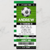 パーソナルサッカーゲームチケット誕生日招待状 招待状 (正面/裏面)