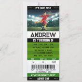 パーソナルサッカーチケットチームクラブ誕生日 招待状 (正面)