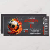 パーソナルサッカーチケット誕生日男の子パーティー 招待状 (正面/裏面)