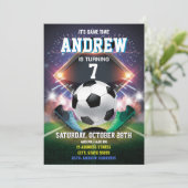 パーソナルサッカー誕生日印刷可能招待状 招待状 (スタンド正面)