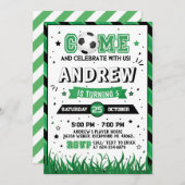 パーソナルサッカー誕生日招待状パーティー 招待状 (正面/裏面)