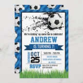 パーソナルサッカー誕生日招待状 招待状 (正面/裏面)
