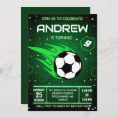 パーソナルサッカー誕生日招待状 招待状 (正面/裏面)