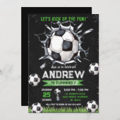 パーソナルサッカー誕生日招待状 招待状 (正面/裏面)