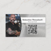 パーソナルシェフつや消し鋼カスタムの写真QRコード 名刺 (正面)