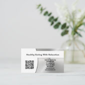 パーソナルシェフつや消し鋼カスタムの写真QRコード 名刺 (スタンド正面)