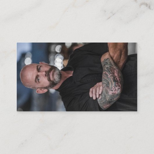 パーソナルシェフつや消し鋼カスタムの写真QRコード 名刺 (裏面)