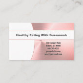 パーソナルシェフのブラシ仕上げピンクメタルカスタム写真 名刺 (裏面)