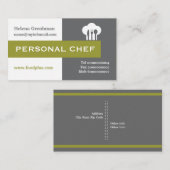 パーソナルシェフのミニマリストグレー、ホワイト、オリーブ 名刺 (正面/裏面)