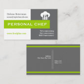 パーソナルシェフのミニマリストグレー、ホワイト、グリーン 名刺 (正面/裏面)