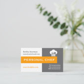 パーソナルシェフのミニマリストグレー、白、ホットピンク 名刺 (スタンド正面)