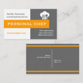 パーソナルシェフのミニマリストグレー、白、ホットピンク 名刺 (正面/裏面)