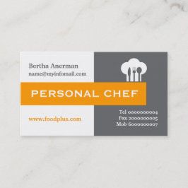 パーソナルシェフのミニマリストグレー、白、ホットピンク 名刺
