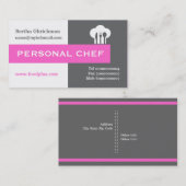 パーソナルシェフのミニマリストグレー、白、ホットピンク 名刺 (正面/裏面)