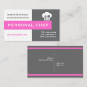 パーソナルシェフのミニマリストグレー、白、ホットピンク 名刺 (正面/裏面)