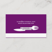 パーソナルシェフのミニマリストパープルホワイト 名刺 (裏面)