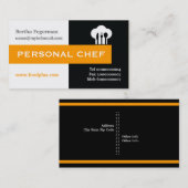 パーソナルシェフのミニマリストブラック、ホワイト、ホットピンク 名刺 (正面/裏面)