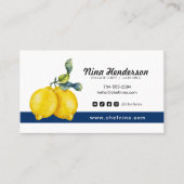 パーソナルシェフまたはレストランレモン&ブルータイル 名刺 (正面)