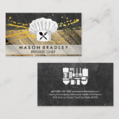 パーソナルシェフウッドパネル石板金ゴールドスパッタ 名刺 (正面/裏面)