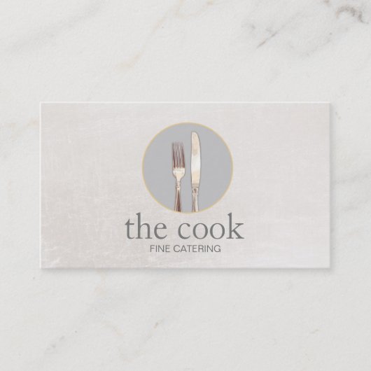 パーソナルシェフエレガントケータリング刃物大理石ルック 名刺 (正面)