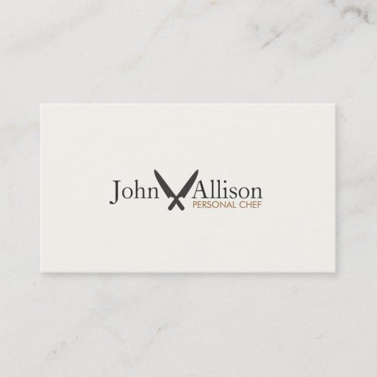 パーソナルシェフクールナイフロゴシンプルケータリング 名刺 (正面)