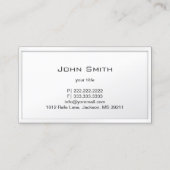 パーソナルシェフケータリングエレガントホワイトフレーム 名刺 (裏面)