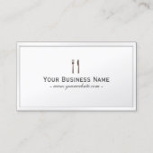 パーソナルシェフケータリングエレガントホワイトフレーム 名刺 (正面)