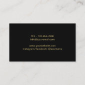 パーソナルシェフケータリングブラックナイフ金ゴールドグリッター 名刺 (裏面)