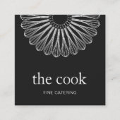 パーソナルシェフケータリングホワイトウィスクブラック スクエア名刺 (正面)