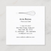 パーソナルシェフケータリングホワイトウィスクブラック スクエア名刺 (裏面)