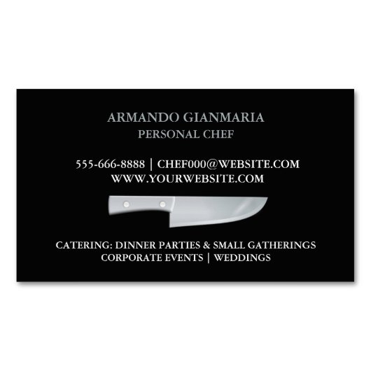 パーソナルシェフケータリング マグネット名刺 (正面)