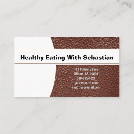パーソナルシェフスプーンブラウンレザーカスタム写真 名刺 (裏面)