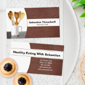 パーソナルシェフスプーンブラウンレザーカスタム写真 名刺