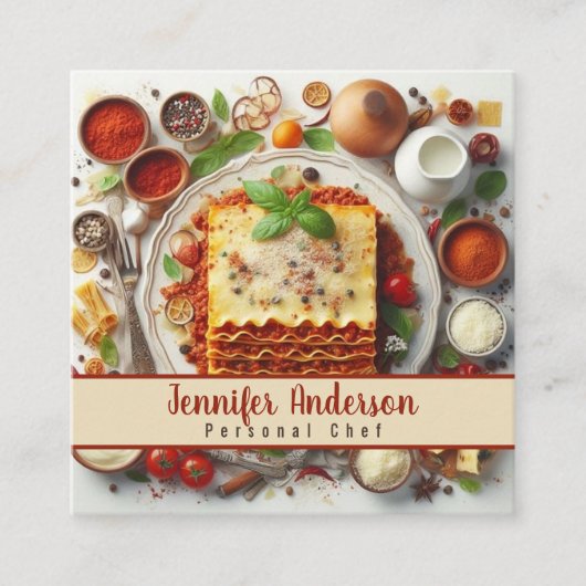 パーソナルシェフスーシェフレストラン スクエア名刺 (正面)