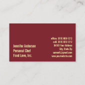 パーソナルシェフスーシェフレストラン 名刺 (裏面)