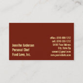 パーソナルシェフスーシェフレストラン 名刺 (裏面)